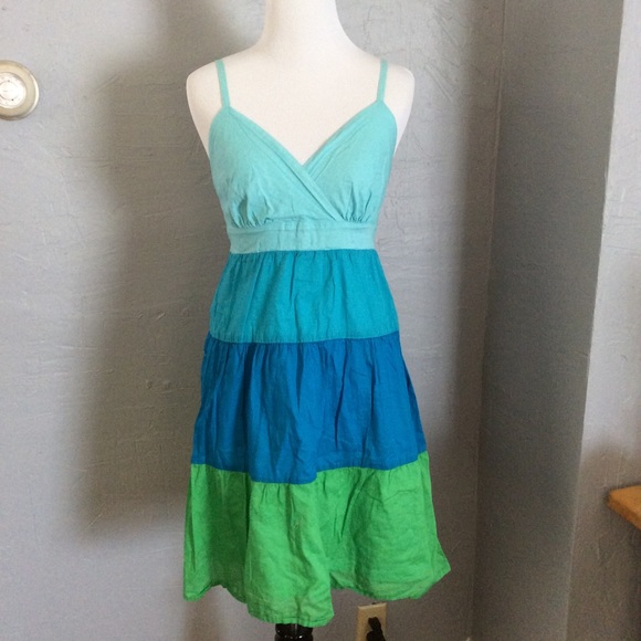 New York & Company Dresses & Skirts - New York & Co. blue and green sun dress